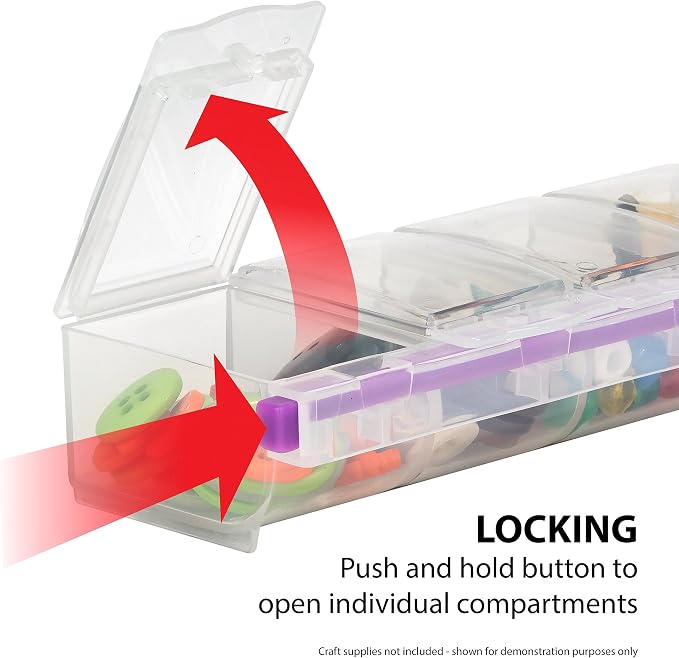 Craft Mates Bead Organizer, 7 Locking Compartments, Plastic Storage (2XL) | Clear Plastic Storage for Buttons, Pins, Jewelry, Diamond Art & Craft Supplies, Large Portable Organizer for Crafters - Image 2