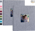 Mublalbum 2 Pack Small Photo Album 8x10, 52 Pockets, Linen Cover,Gray | Linen Cover with Display Window, 52 Vertical Pockets, Portable Mini Picture Book for Artwork Postcards, Picture Storage by Mublalbum