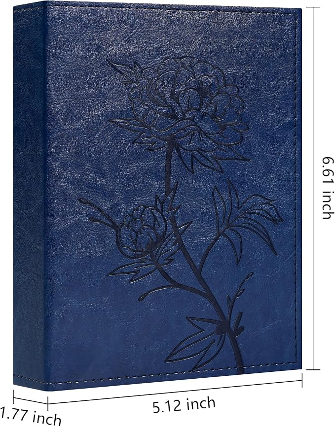 Vienrose 4x6 Photo Album 2 Pack Holds 100 Photos Each Vegan Leather | Vertical pockets, Dark Blue, Portable, Memory album, Family Wedding Baby Travel - Image 2