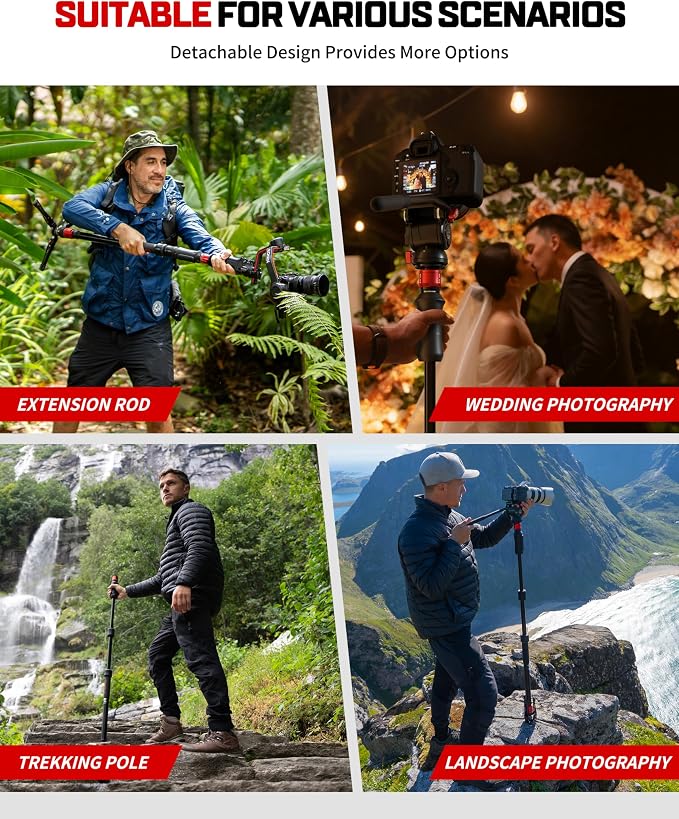 IFOOTAGE Cobra 3 Strike Monopod A150S Camera Stand with Pedal | One-Touch Lifting Aluminum Quick Video Monopod for Animal Sports Event Wedding Live Show Shooting, Payload 11lb, 60"/150cm - Image 8