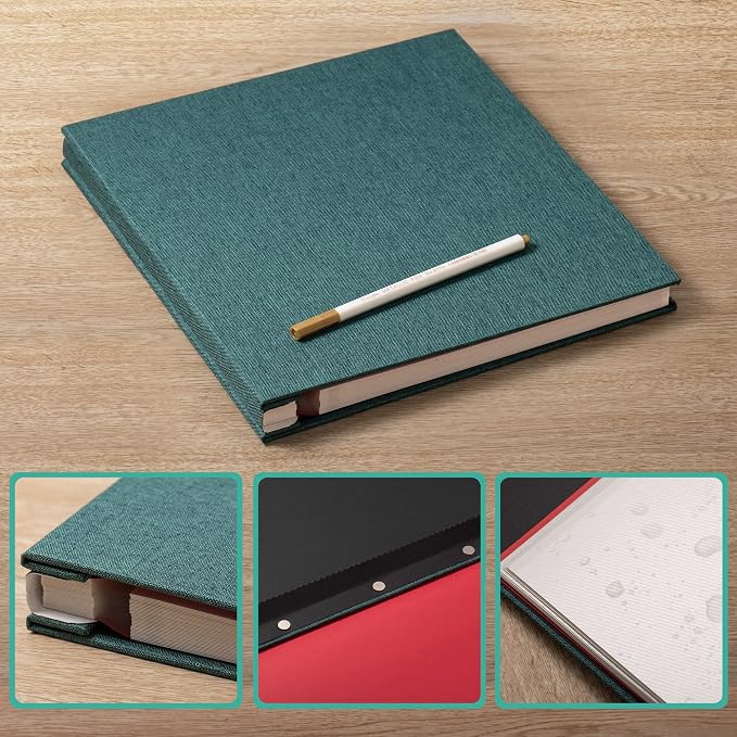 Dark Green Photo Album Self Adhesive Scrapbook Album for 4×6 Photos/Pictures DIY Linen Cover Album 15 Sheets/30 Blank Pages for Family Wedding, Birthday, Christmas, Anniversary - Image 6