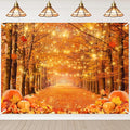7x5ft Fall Thanksgiving Photography Backdrop | Cotton Fabric, Maple Forest Pumpkin Print, Fall Party Decor, Fall Harvest Friendsgiving Party Photo Booth Background by AVEZANO