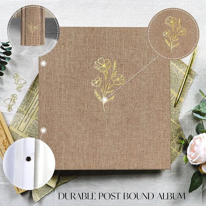 Holoary Photo Album 4x6 500 Photos 5 Pictures Per Page, 500 Pockets Picture Album, Linen Fabric Cover Big Picture Book for Photos, 4x6 Photo Albums for Family Weddings Travel Memories(Khaki) - Image 3