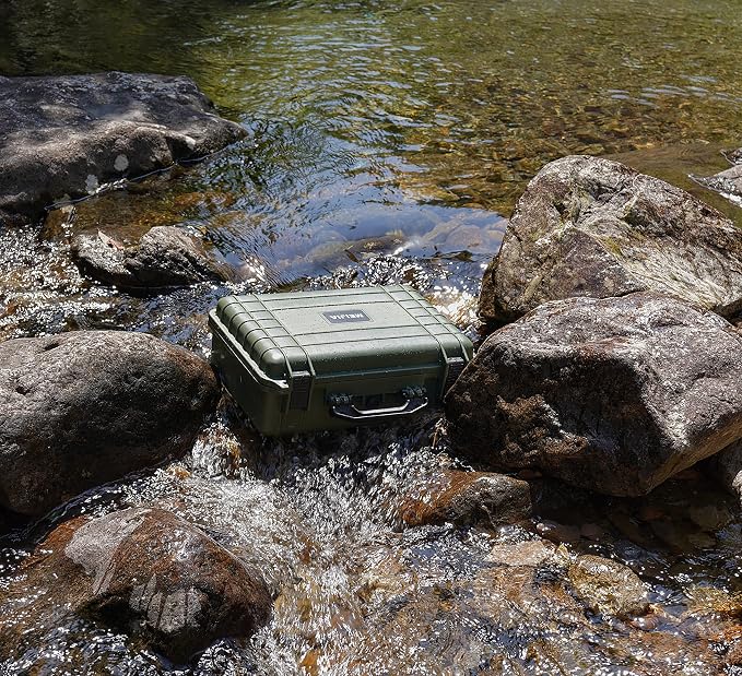 MEIJIA All Weather IP67 Waterproof Hard Camera Case,Hard Protective Case,Hard Case with Customizable Foam,Fit Use of Drones,Camera,Equipments,Pistols(Green,18.5 x14.06x6.93inches) - Image 3