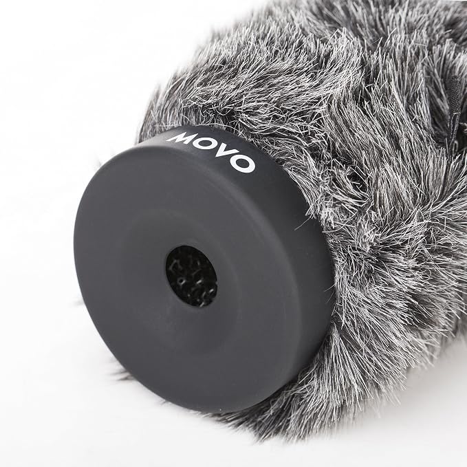 Movo WS-G200 Furry Rigid Windscreen for Microphones 18-23mm in Diameter and up to 8.6" (22cm) Long - Dark Gray - Image 4