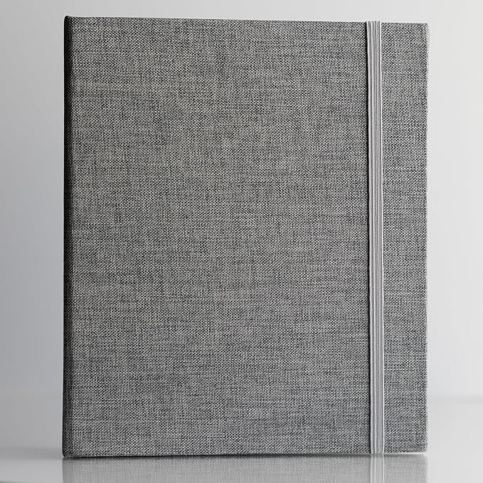 Photo Album For 2X6 Photo Booth Slip In Strips And 4X6 Pictures - 6 Ring Notebook Binder With 20 2 By 6 Sleeves - Fits 80 Photobooth Prints (SIMPLE GREY - LINEN HARDCOVER, 4X6) - Image 2