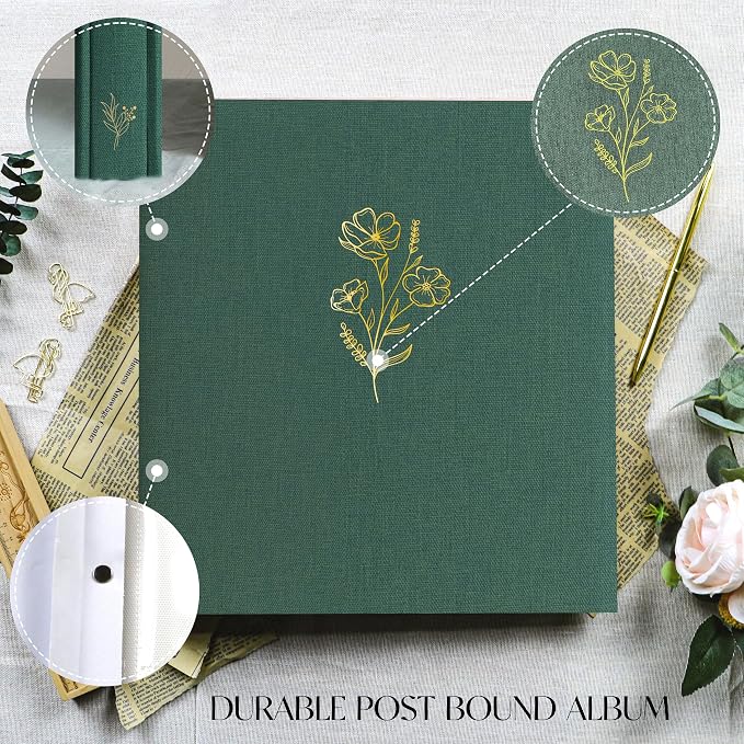 Holoary Photo Album 4x6 600 Photos 5 Pictures Per Page, 4”x6” Picture Album, Linen Fabric Cover Big Picture Book for Photos, 4x6 Photo Albums for Family Weddings Travel Memories(Dark Green) - Image 3