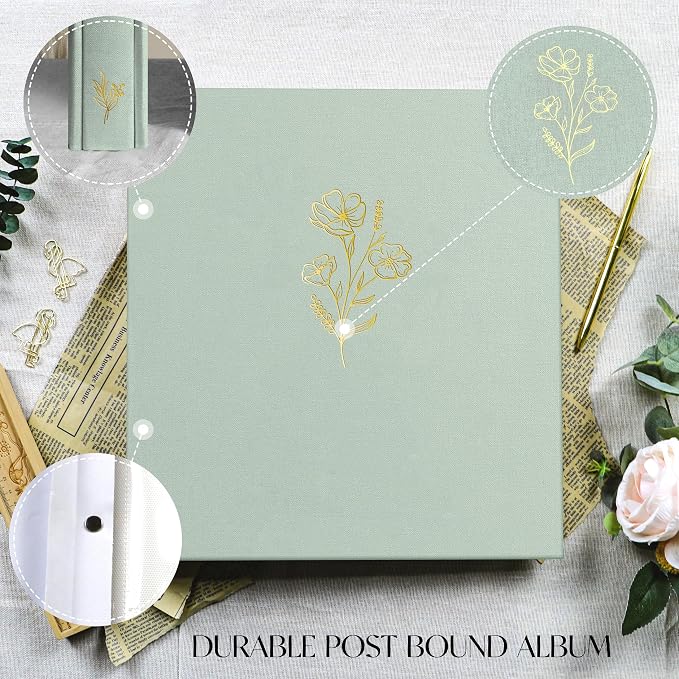 Holoary Photo Album 4x6 500 Photos 5 Pictures Per Page, 500 Pockets Picture Album, Linen Fabric Cover Big Picture Book for Photos, 4x6 Photo Albums for Family Weddings Travel Memories(Sage) - Image 3