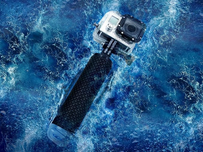 Floating Hand Grip Waterproof Monopod for GoPro Hero 13 12 11 10 9 8 7 6 5 | Compatible with Hero Session Black Silver Handler & Handle Mount Accessories Kit for Water Sport & Action Cameras (Blue) - Image 4