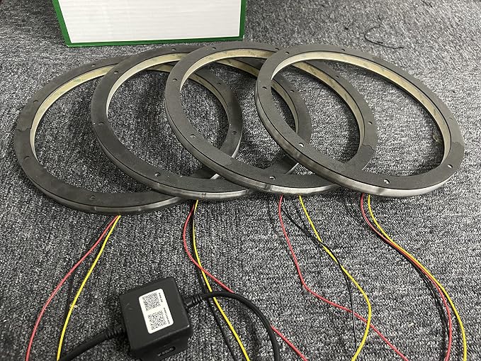 4PCS 6.5" RGB Multiple Changing Car LED Speaker Ring Light Kit Colors Shift Coxial Lights Spacer Ring Light Bluetooth App & Remote Control - Image 8