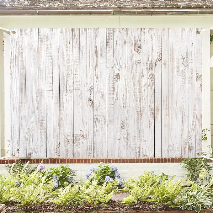 Rustic Wood Backdrop 12x10 FT Vintage White Wooden Floor Backdrops for Photography Old Wood Wall Background Decor Baby Shower Wedding Birthday Party Photo Studio Props - Image 3