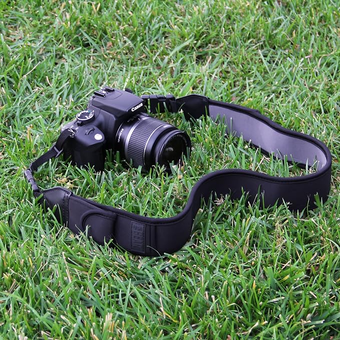 USA Gear TrueSHOT Camera Strap Neoprene Camera Straps - Padded Neck Strap, Pockets, and Quick Release Buckles - Compatible with Canon, Nikon, Sony and More DSLR and Mirrorless Cameras (Black) - Image 3