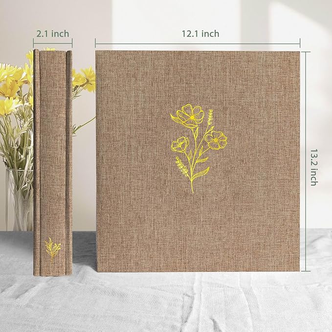 Holoary Photo Album 4x6 500 Photos 5 Pictures Per Page, 500 Pockets Picture Album, Linen Fabric Cover Big Picture Book for Photos, 4x6 Photo Albums for Family Weddings Travel Memories(Khaki) - Image 2